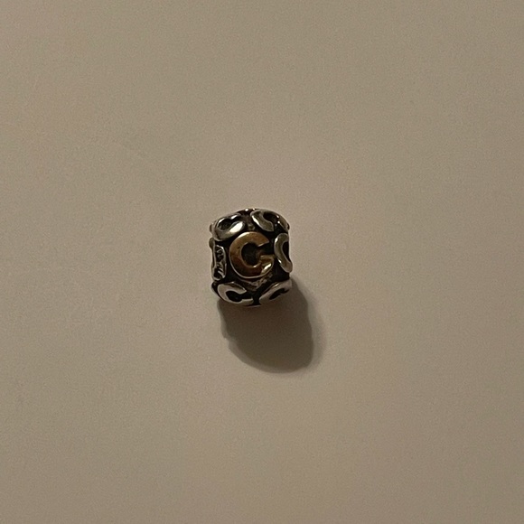 ⭐️ Retired Pandora Letter C Initial Silver and Solid 14K Gold Charm⭐️ - Picture 1 of 4